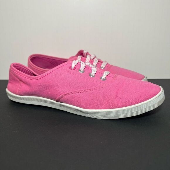 No Brand Shoes - Womens Casual Pink Lace Up Sneakers / Size 8